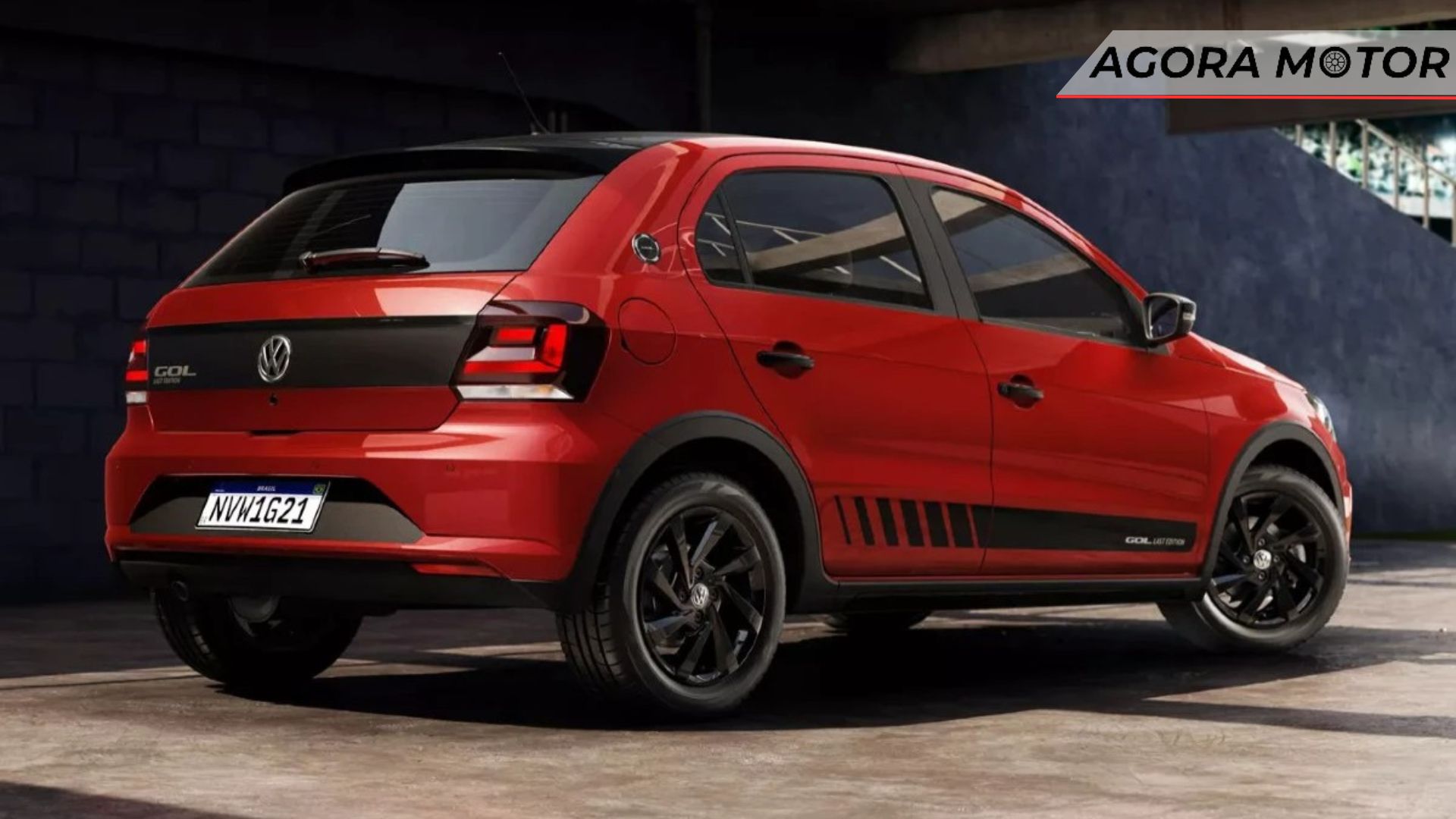 Lateral do VW Gol LE.