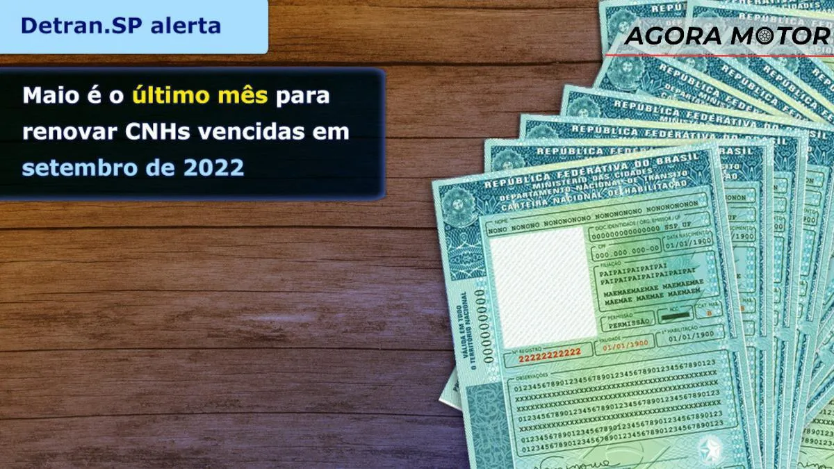 CNHs vencidas em setembro de 2022 em SP tem até o final de maio para regularização