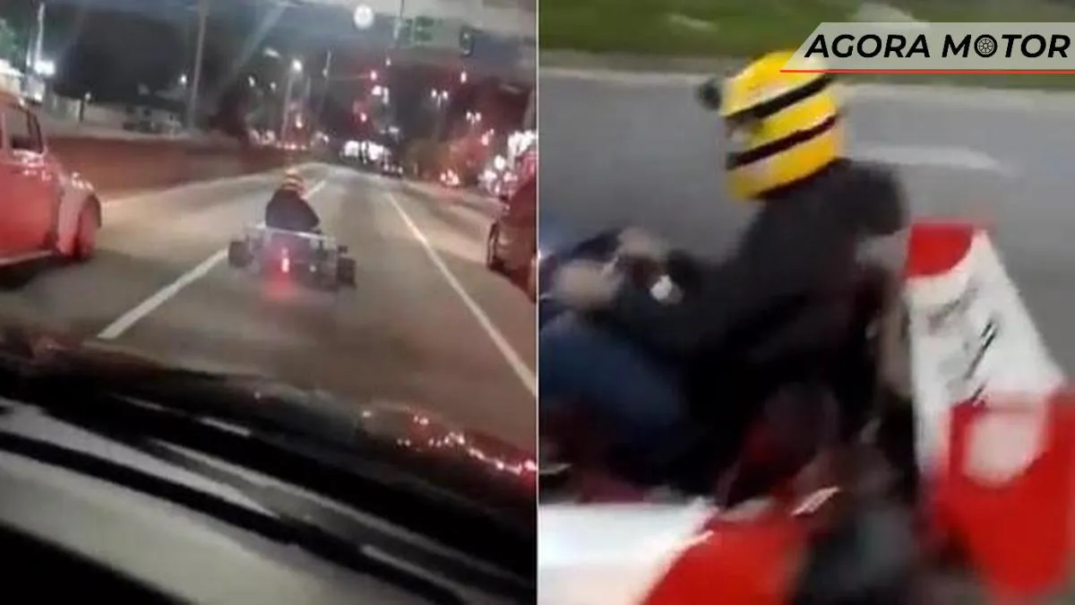 Kart é flagrado rodando nas ruas de SP entre carros (inclusive ultrapassando)
