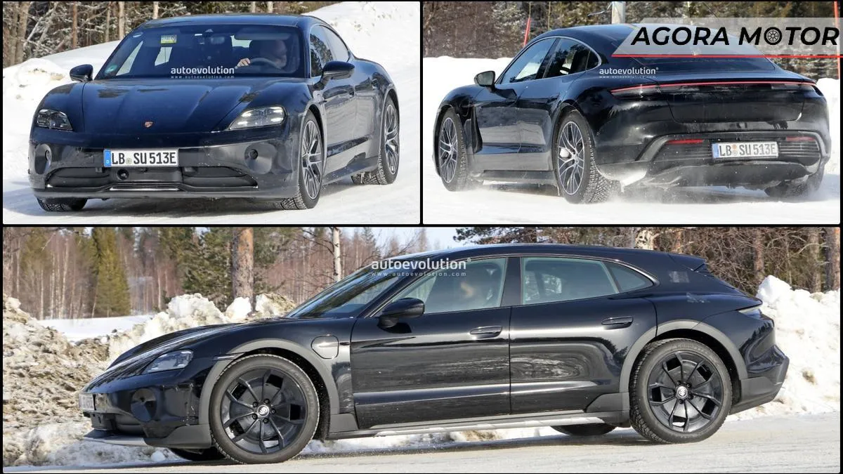 Porsche Taycan 2024 é flagrado com pára-choques ajustados e luzes reprojetadas Porsche Taycan 2024 é flagrado com pára-choques ajustados e luzes reprojetadas
