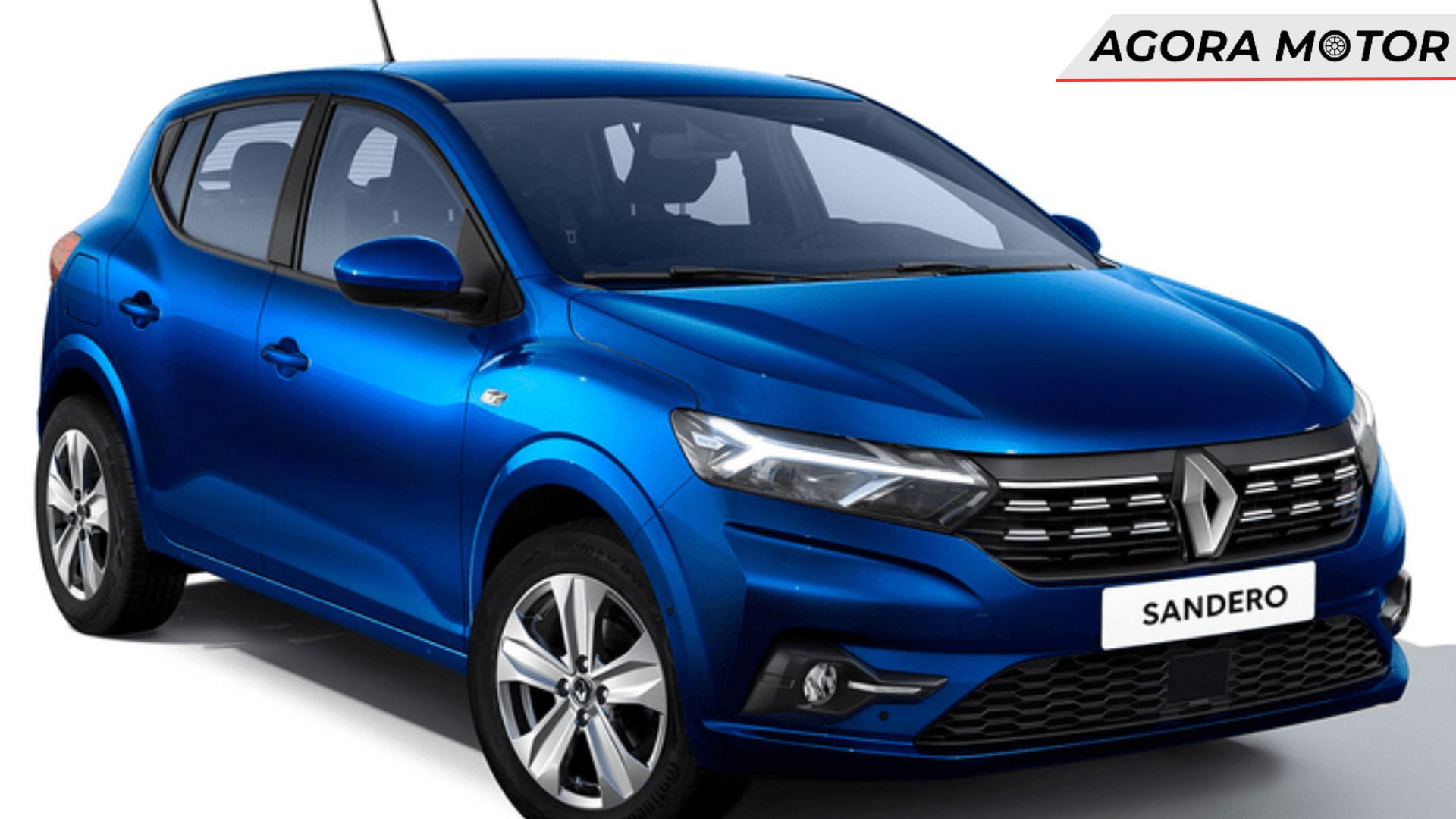 Sandero em 2024 azul, foto panorâmica