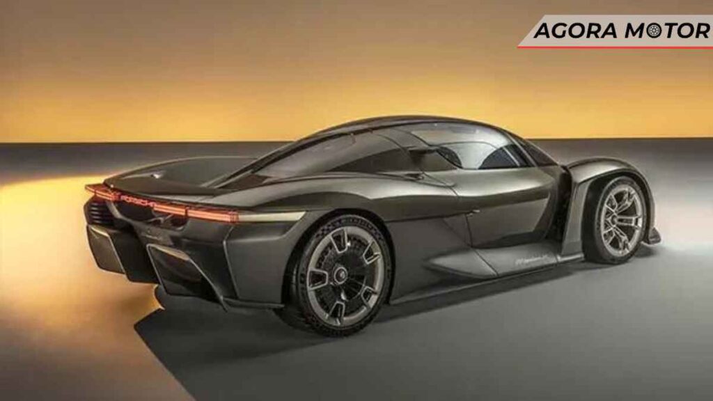 A luz traseira impressionante e iluminada do Porsche Mission X