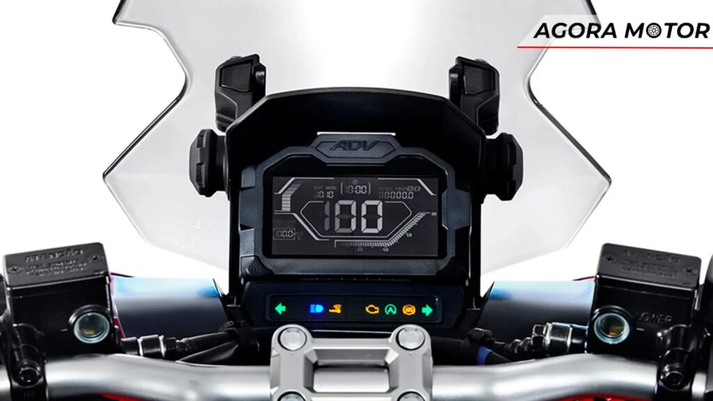 Painel digital da moto.