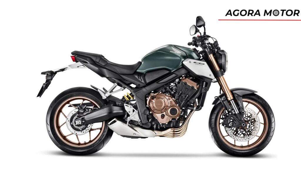 Cor verde da moto.