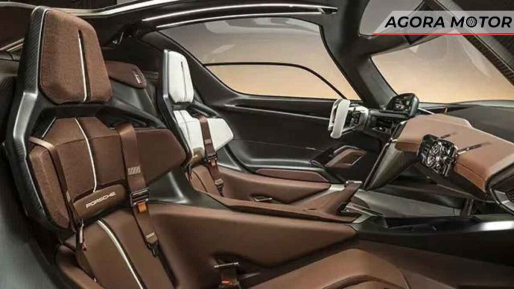 O Foco no Motorista no Porsche: Assimetria e Cores Contrastantes no Interior do Carro