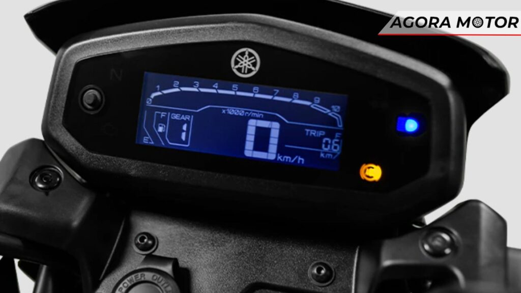 Painel digital da moto.