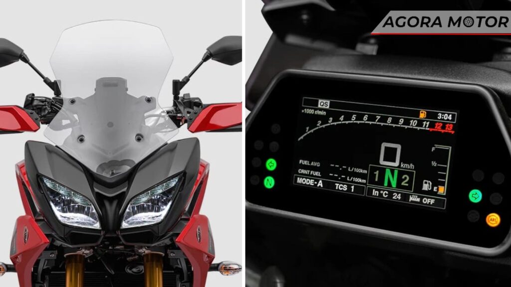 Detalhes da Yamaha Tracer 900 GT 2024.