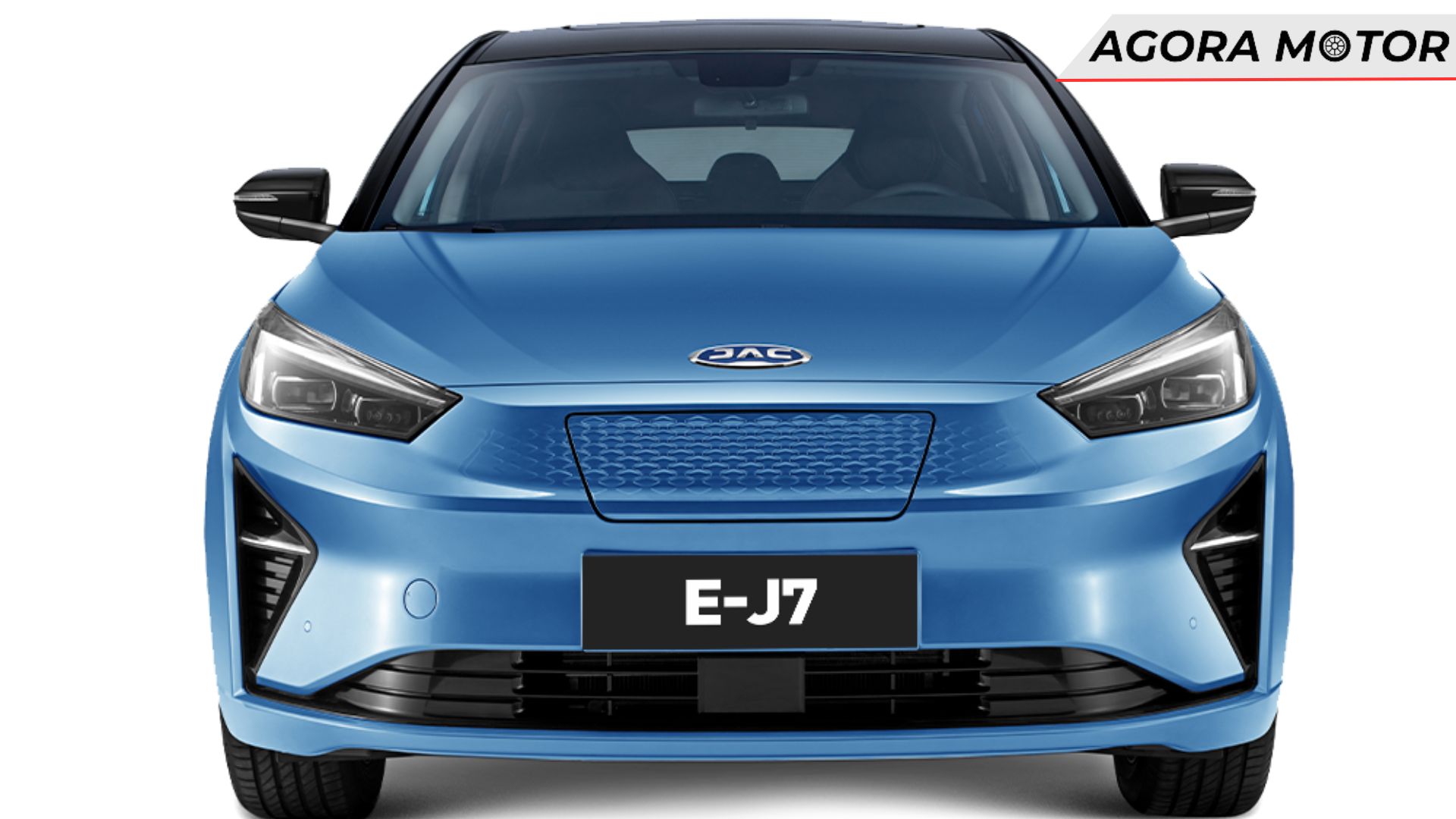 Imagem frontal de um eJ7 2024 azul