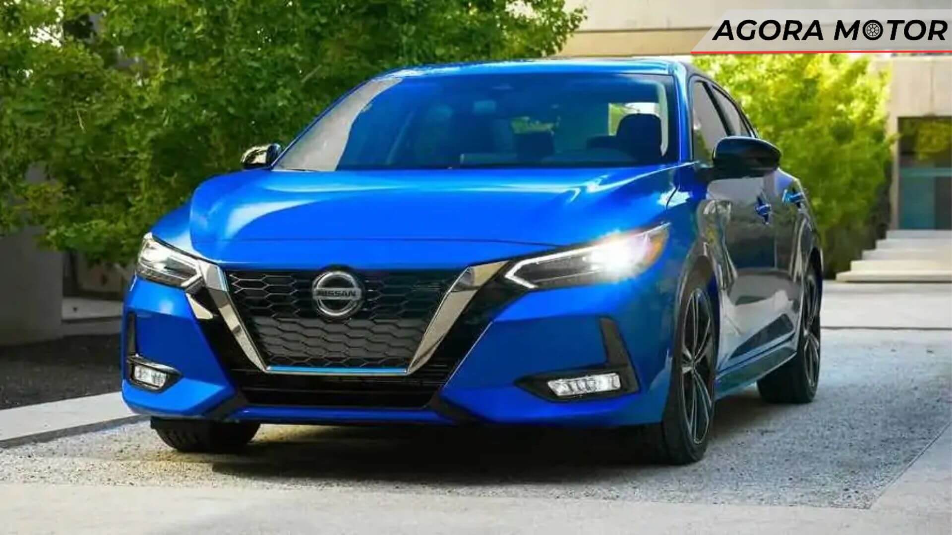 Imagem de um Sentra 2024 azul