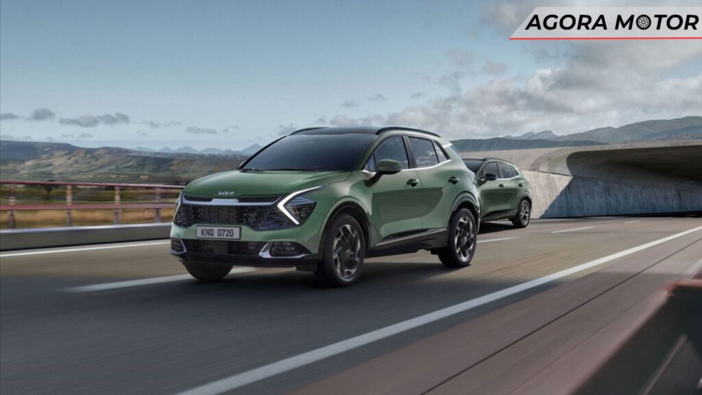 Foto de um Sportage 2024 em movimento