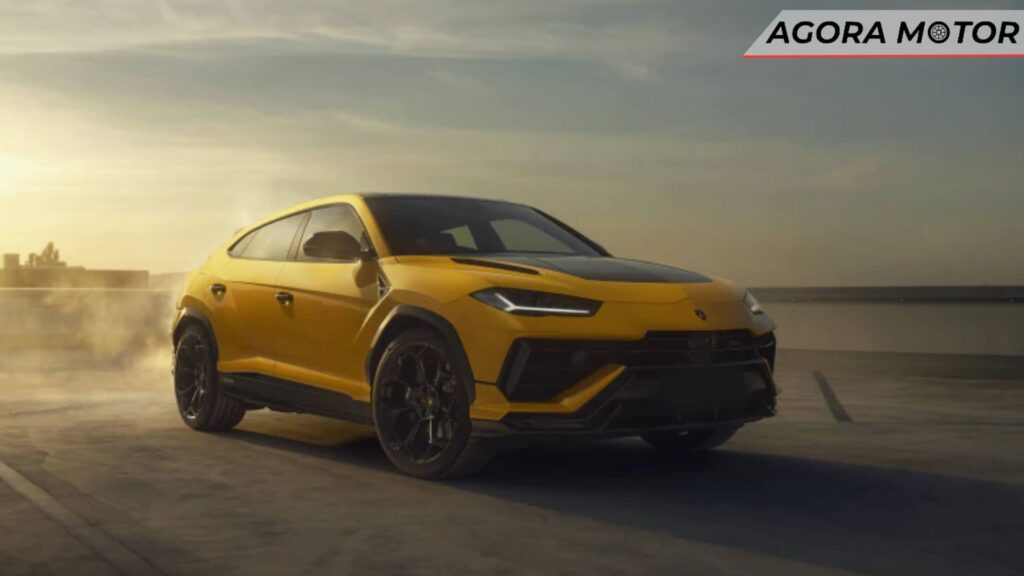 Foto frontal de um Urus 2024 amarelo