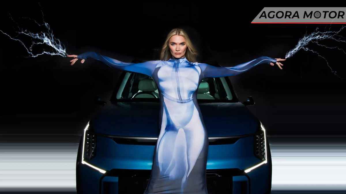 Modelo Jodie Kidd teve seu corpo trespassado por 1 milhão de volts para mostrar o poder do Kia EV9