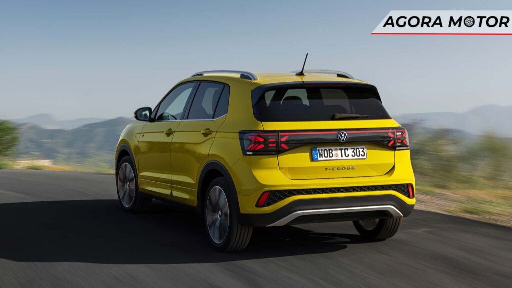 Traseira do VW T-Cross 2024.