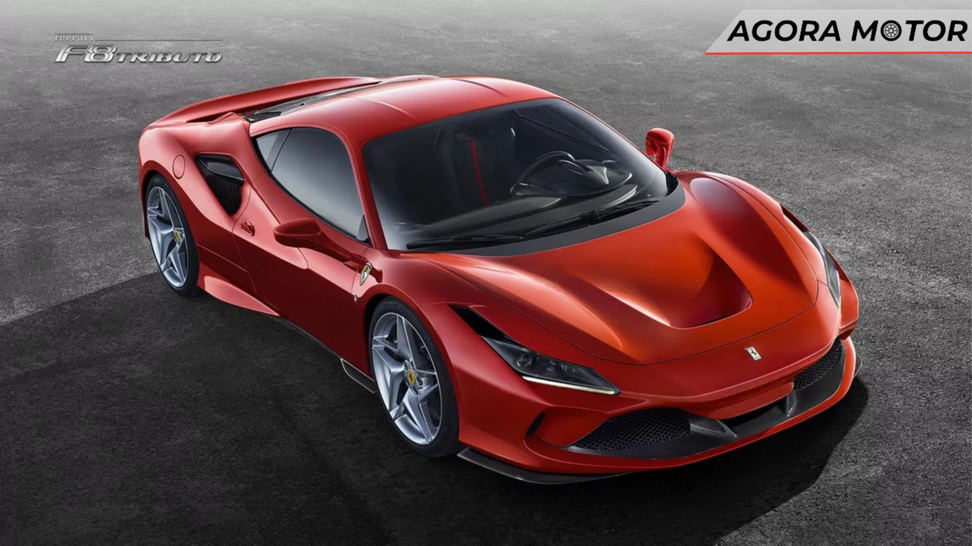 Foto aérea de uma Ferrari F8 2024