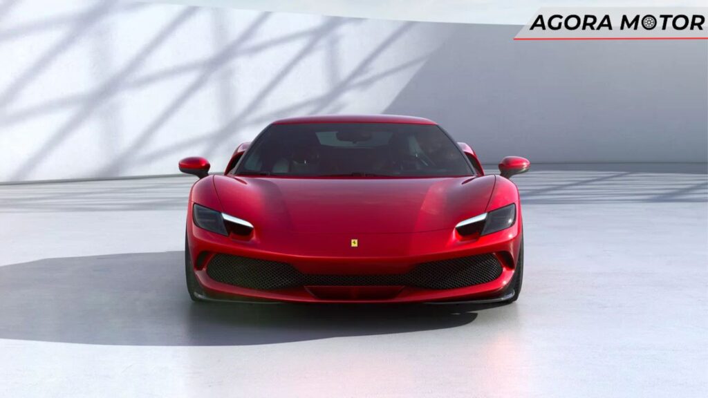 Foto frontal de um Ferrari 296 2024