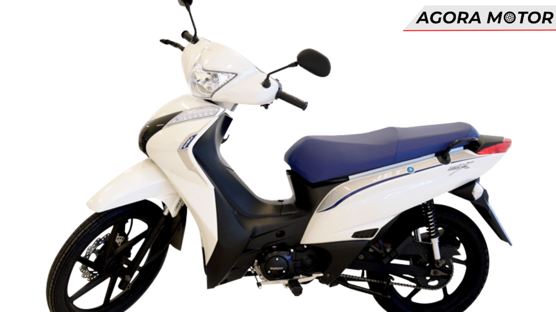 Jet 50 2024 branca com o banco roxo