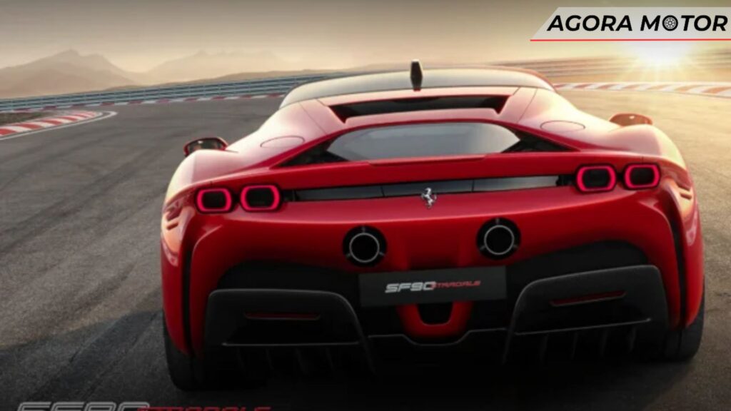 Foto traseira de uma A Ferrari SF 90 2024