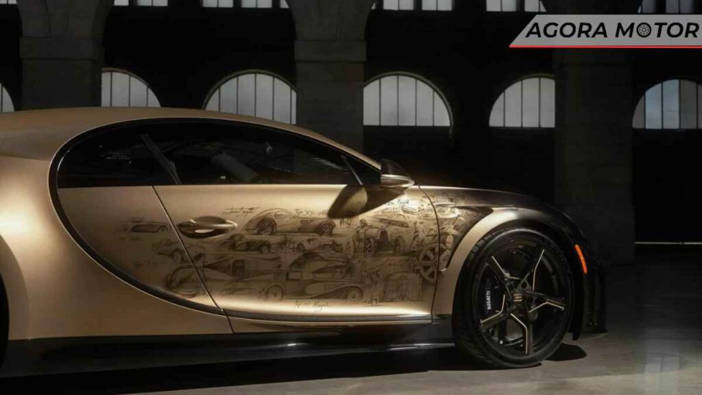 Técnica inovadora é usada para desenhar esboços na carroceria do Bugatti Chiron Super Sport Golden Era com qualidade de primeira linha