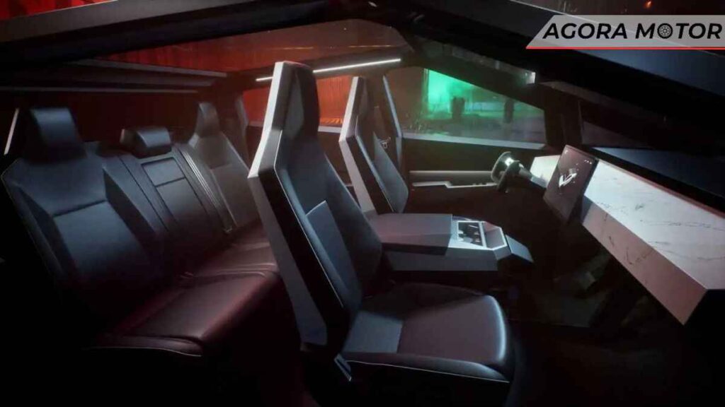 Tesla Cybertruck novas fotos revelam configuração de iluminação ambiente interior!