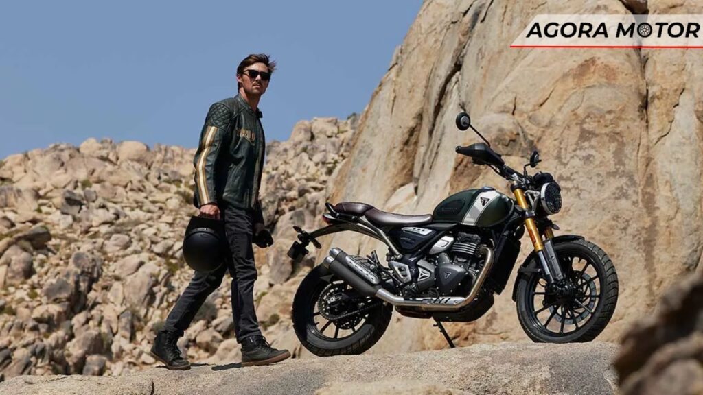 Lateral da Scrambler 400 X 2024.