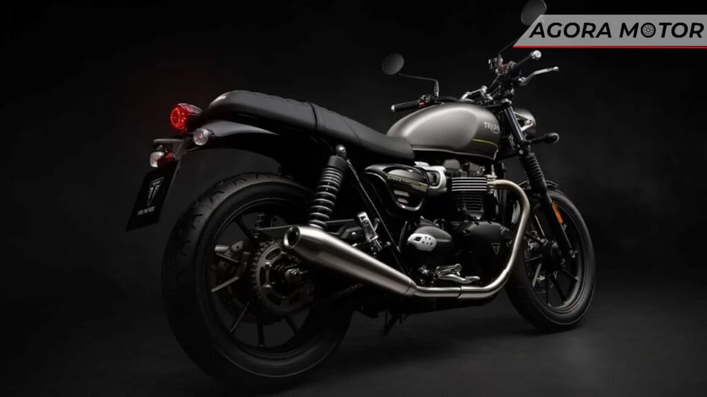 Lateral da Speed Twin 900 na cor prata.