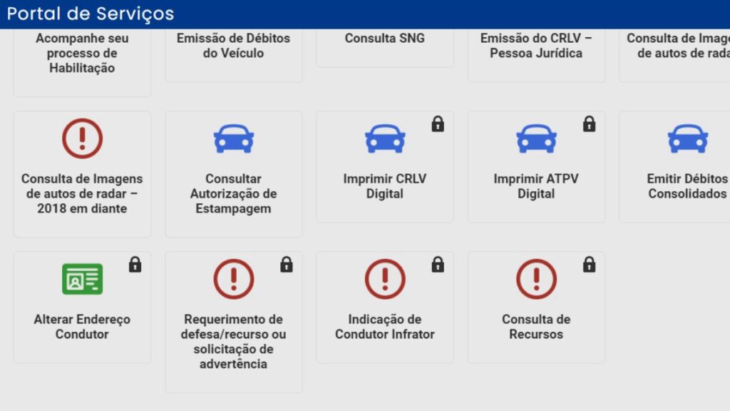 Portal de Serviços do DETRAN-AC.