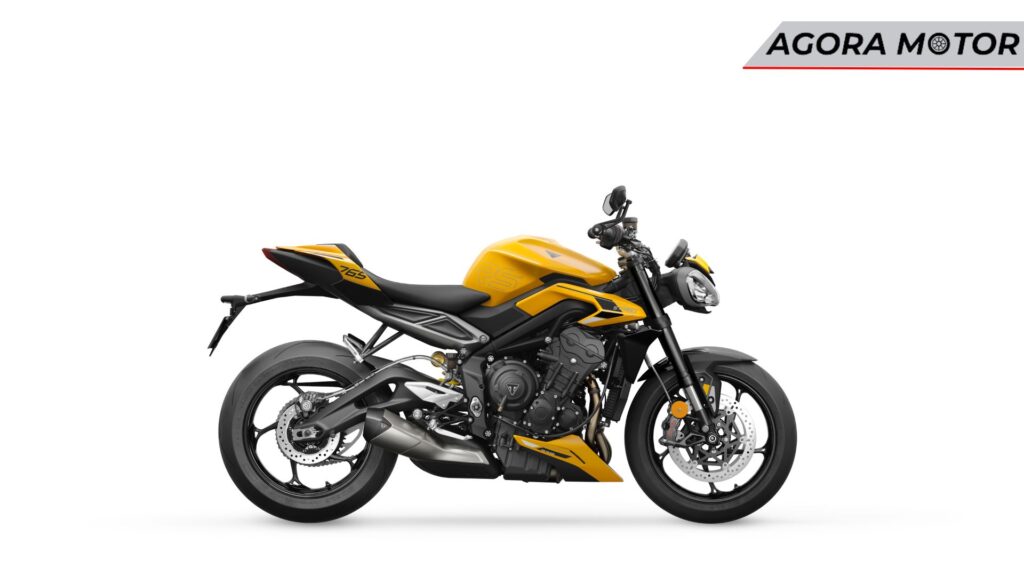 Street Triple 765 amarela.