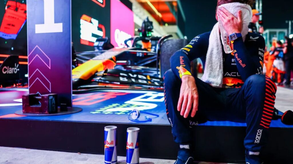 Max Verstappen sentado.