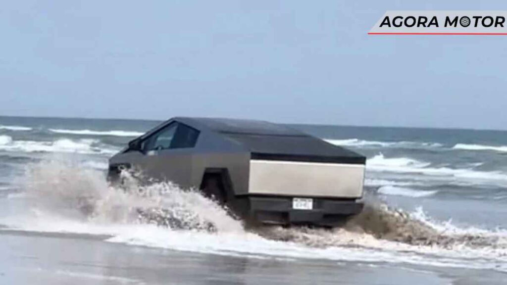 Tesla Cybertruck é visto "nadando" na praia, Musk diz que ele serviria até como barco!