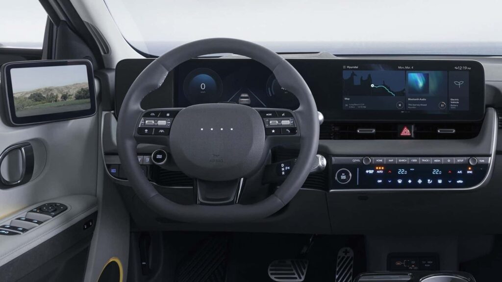 Painel moderno do Hyundai Ioniq 5.