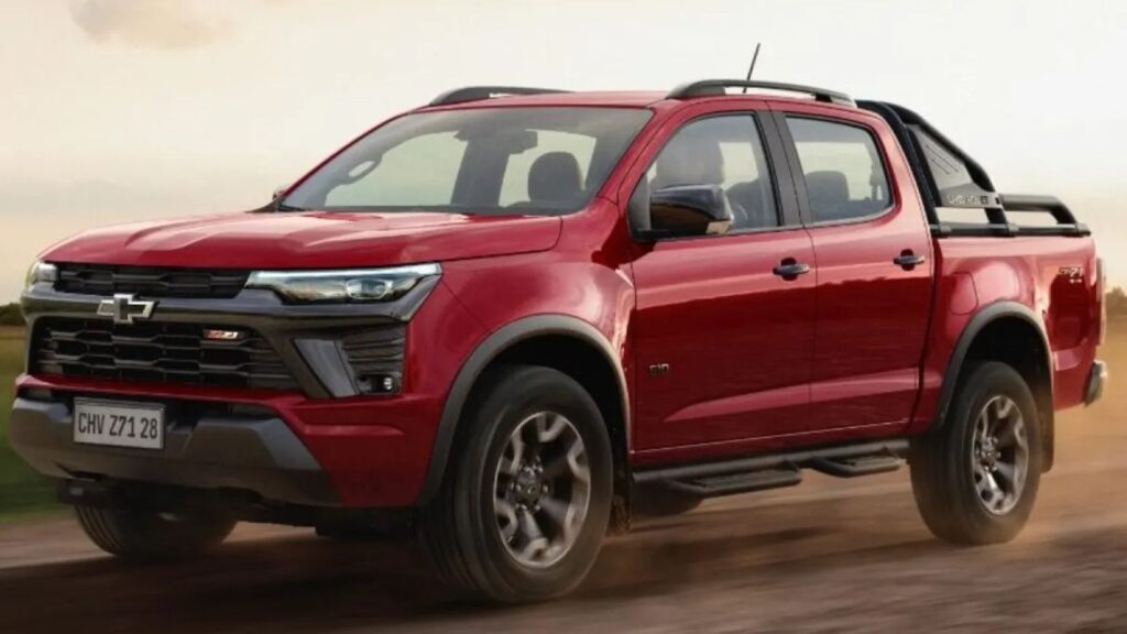 Chevrolet S10 LTZ 2025 vermelho na estrada