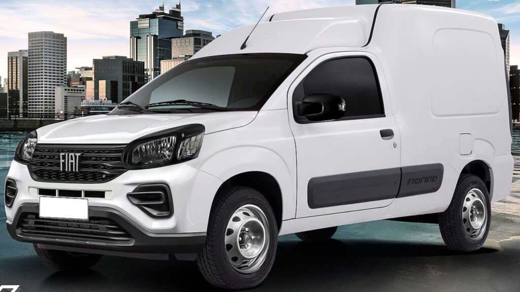 Fiat Fiorino 2025 na diagonal branca na cidade
