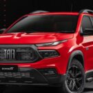 Fiat Toro 2025 vermelho em fundo escuro