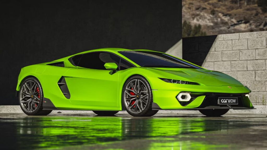 Lamborghini Huracán 2025 verde na diagonal