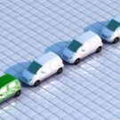 Carros Elétricos esperando para carregar.