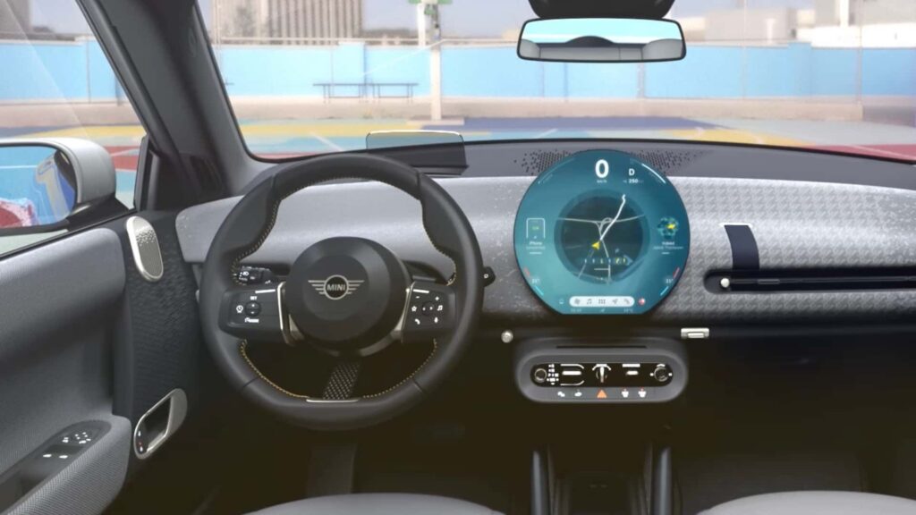 Interna do Mini Cooper S 2025.