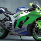 Lateral da Kawasaki Ninja ZX-10R 2025 verde.