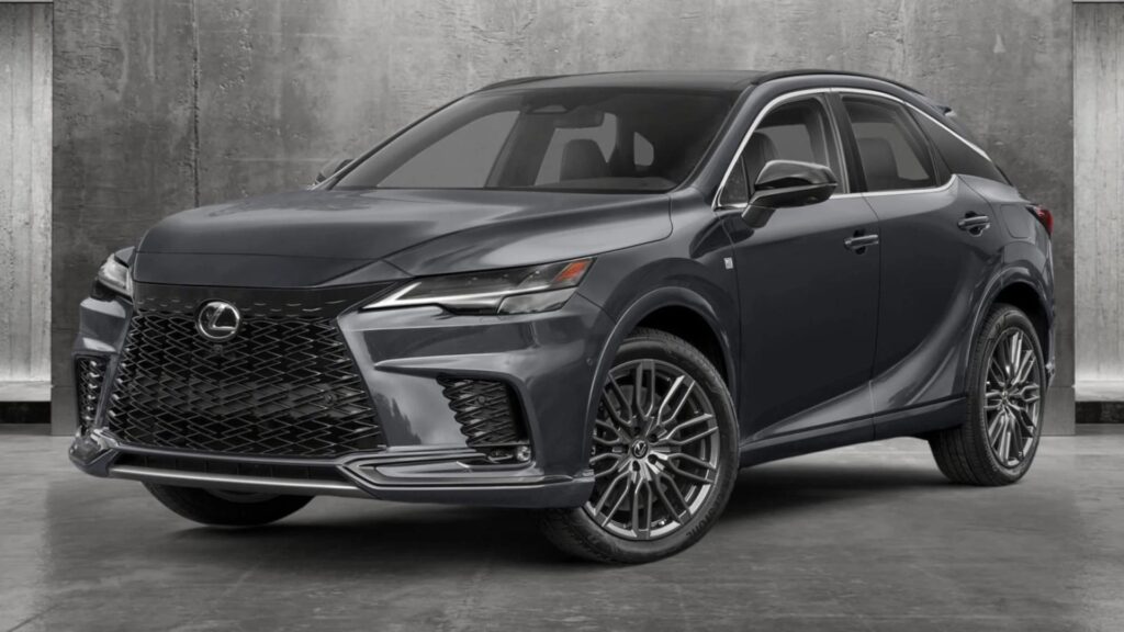 Lexus RX 2025 preto na estrada.
