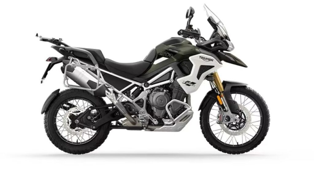 Triumph Tiger Sport 660 2025 azul em fundo branco.
