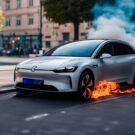Carro elétrico pegando fogo.