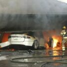 Carro elétrico pegando fogo.