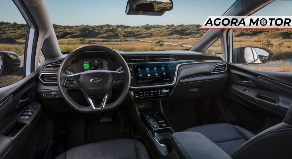 Dentro do Chevrolet Bolt.