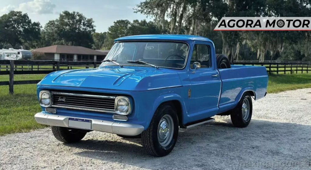 Chevrolet C-10 parado na diagonal.