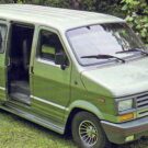 Ford Furglaine verde na diagonal em cima de uma grama.