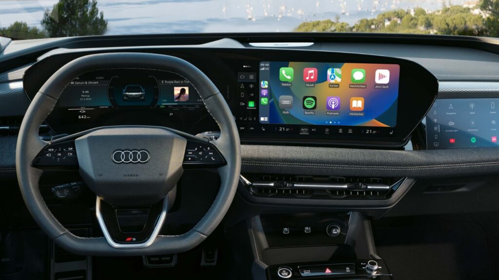 Interna do Audi A6 Sportback e-tron.