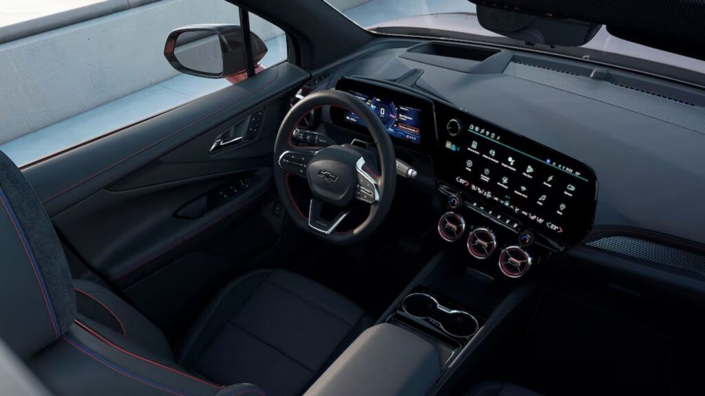 Interna da Chevrolet Blazer EV RS.
