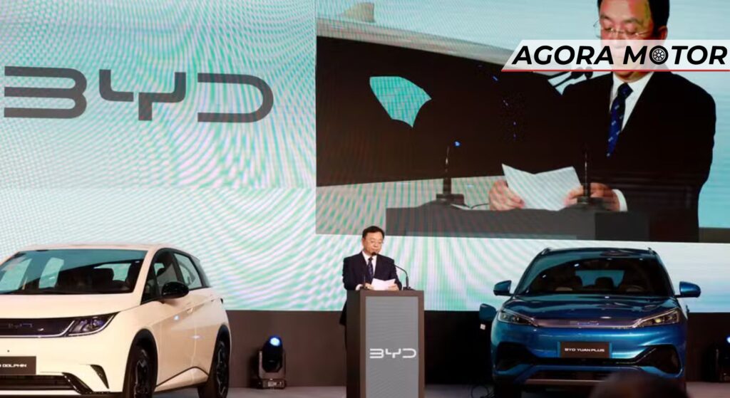 Empresa da BYD declarando.