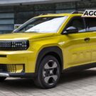 Volkswagen Grande Panda parado na diagonal.