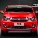 Fiat Mobi vermelho de frente.