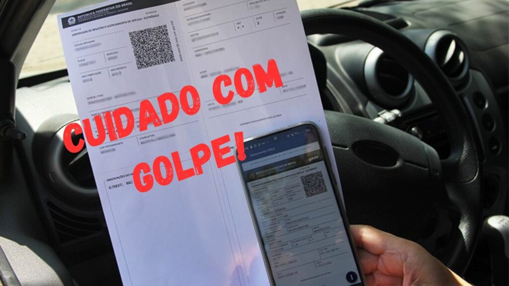 Celular com o IPVA aberto.
